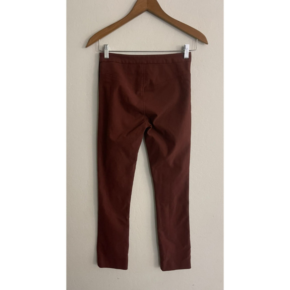MM Lafleur 2 Pant Cigarette Foster Pants Power Stretch Seamed Side Zipper Brown - Picture 7 of 9